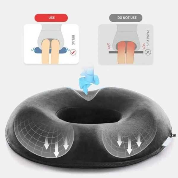 Възглавница за сядане Mercado Trade, Мемори пяна, Черен