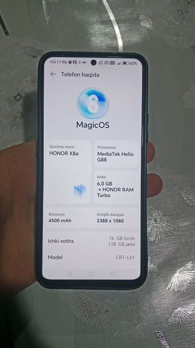 Honor x8a holati yaxshi