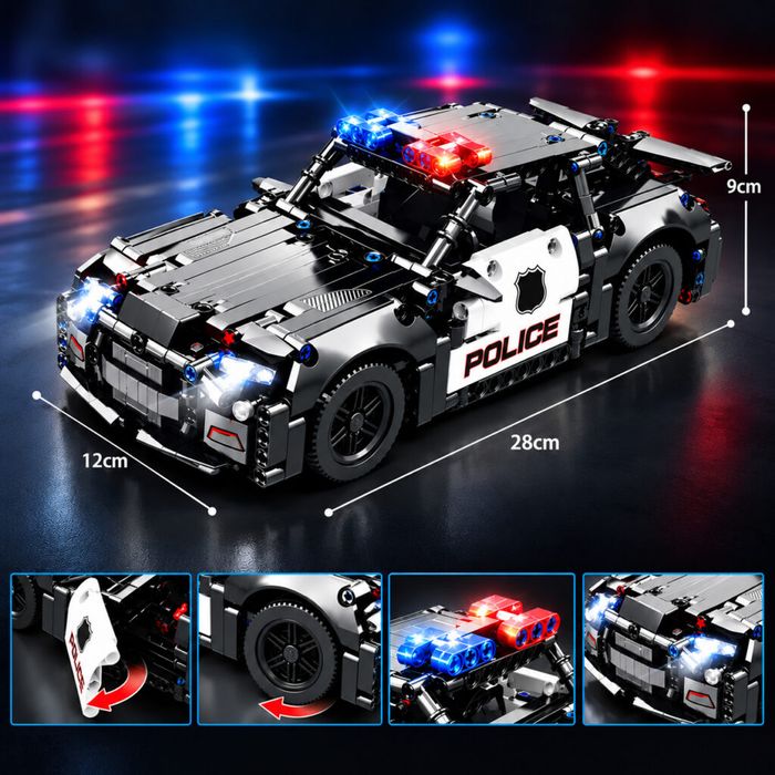 Полицейска кола конструктор Technique Racing Car, 487 части, отварящи