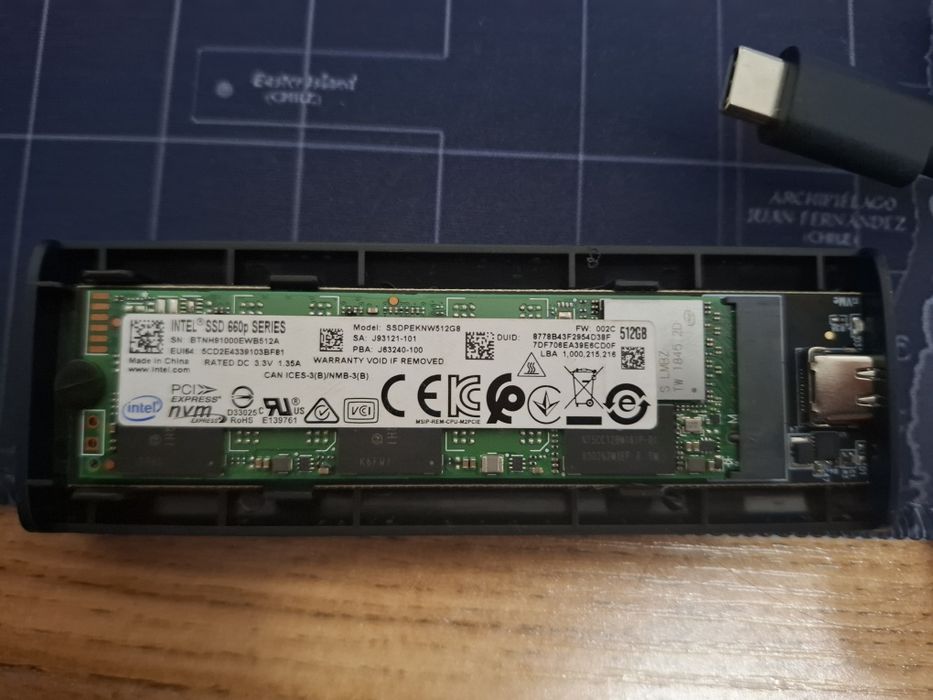 M2 nvme 512gb ssd + box usb