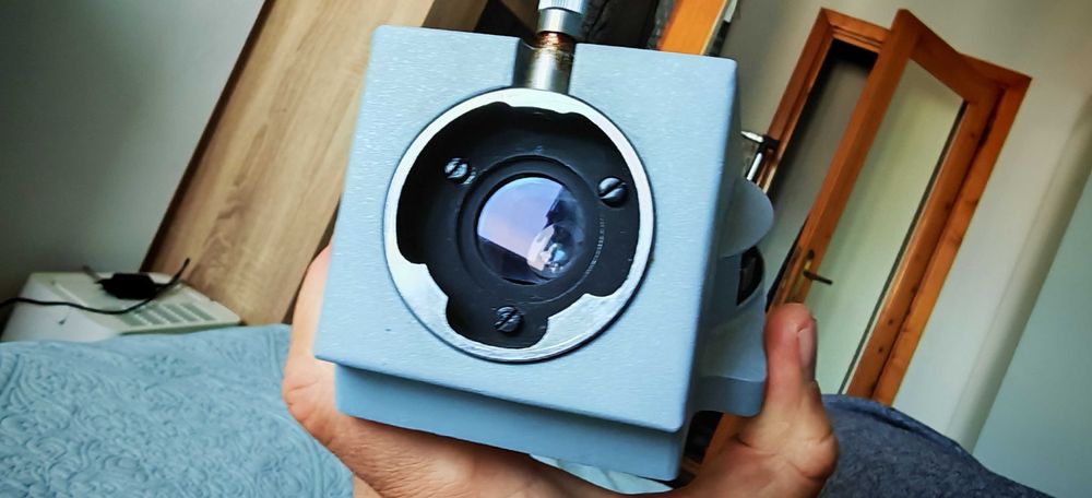 Piese microscop IOR București, probabil MC7, cap binocular + revolver obiective + modul optic