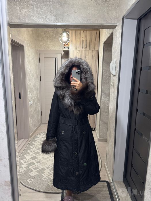 Пальто с мехом большого размера