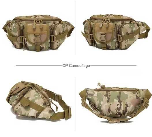 Мъжка чанта за кръст тактическа военна с 5 джоба - водоустойчива