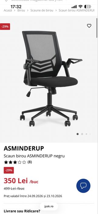 Scaun birou ASMINDERUP negru
