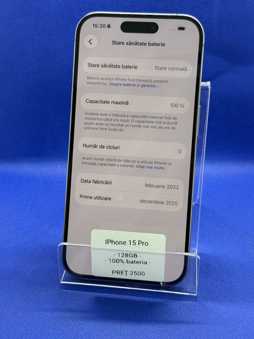 Magazin Vindem: Iphone 15 Pro, 128GB, 100% bateria