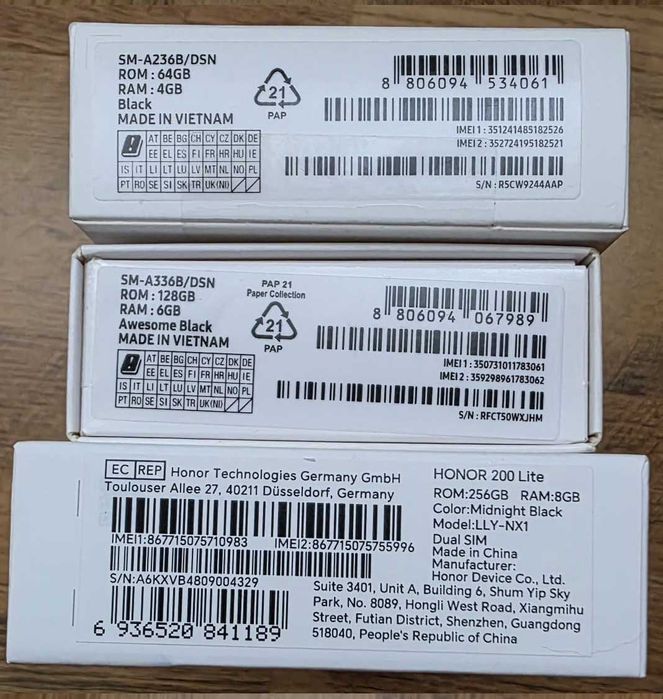 Honor 200 Lite Samsung A33 A23 A17 5G