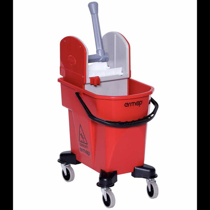 Ведро на колесах 25л с механическим отжимом ERMOP, цв. ЖЁЛТЫЙ