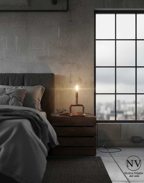 Уникална медна лампа - ръчна изработка