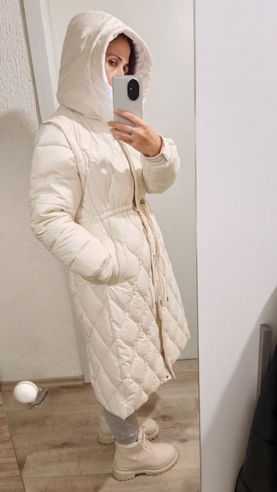 Водоустойчиво бяло яке-елек