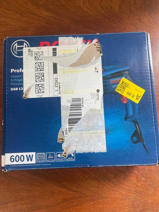 Masina de gaurit cu percutie Bosch - GSB 13 RE, 600 W, mandrina rapida, 13 mm, turatie reglabila