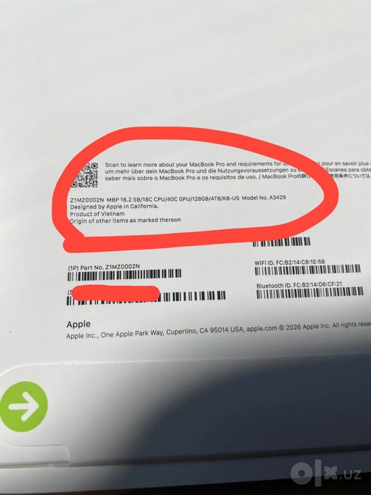 Macbook Pro 16 M5 max 128/4Tb