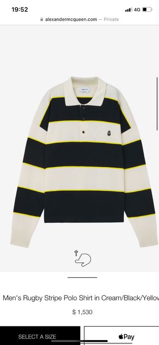 Bluza Polo originala Alexander McQueen, model Men’s Rugby Stripe Polo