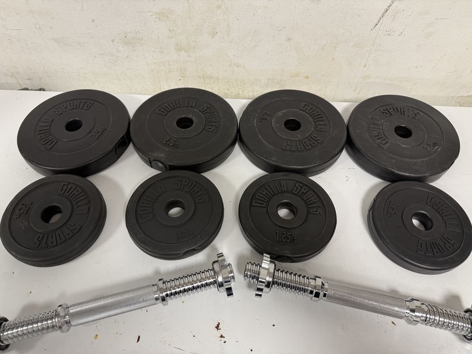 Gantere reglabile set 20 kg. Noi, 10 kg+10 kg=20 kg pret Promo 150 lei