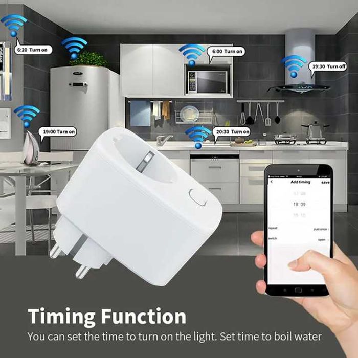 новая "Умная" розетка - 20А - Wi-Fi - с приложением - гарантия