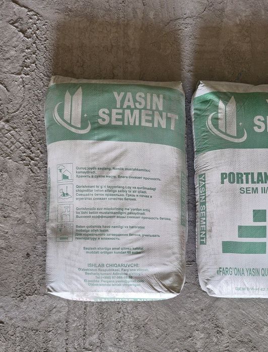 ЯСИН 450 ва 550 марка цемент арзон нархда