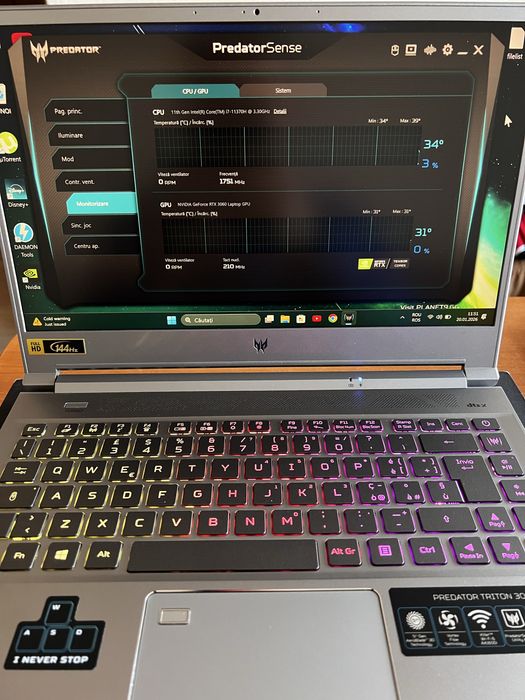 Vand laptop acer predator triton