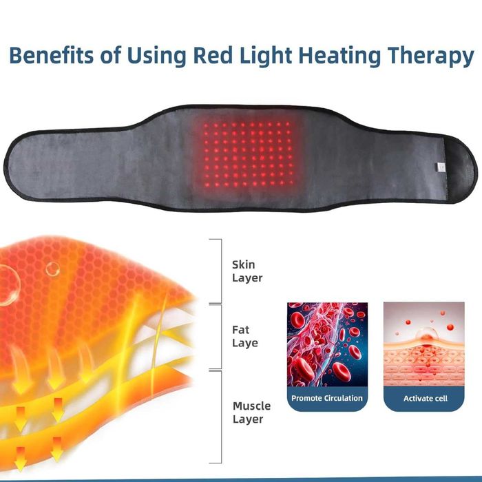 Centura Masaj Lombar HONGJING - Incalzire si Lumina Rosie - Nou