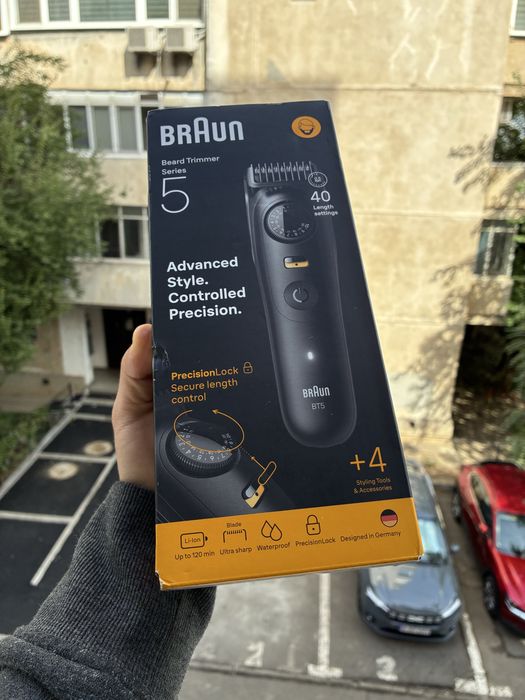 Aparat de tuns barba BRAUN Seria 5 BT5520, acumulator, 120 min autonomie, negru