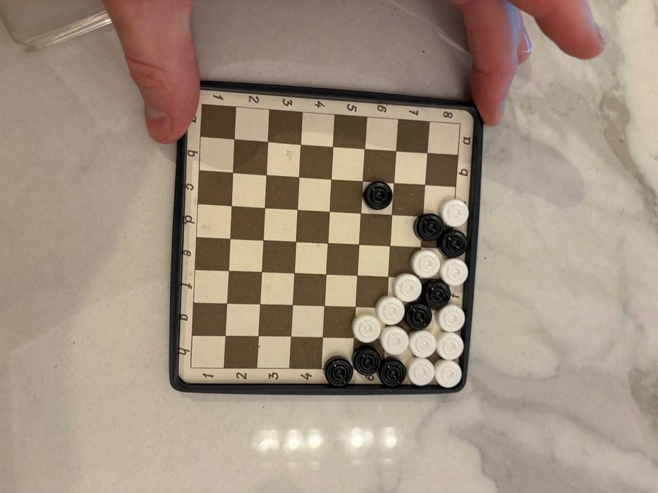 Joc de buzunar sovietic KNEB table checkers backgammon cu zaruri mici
