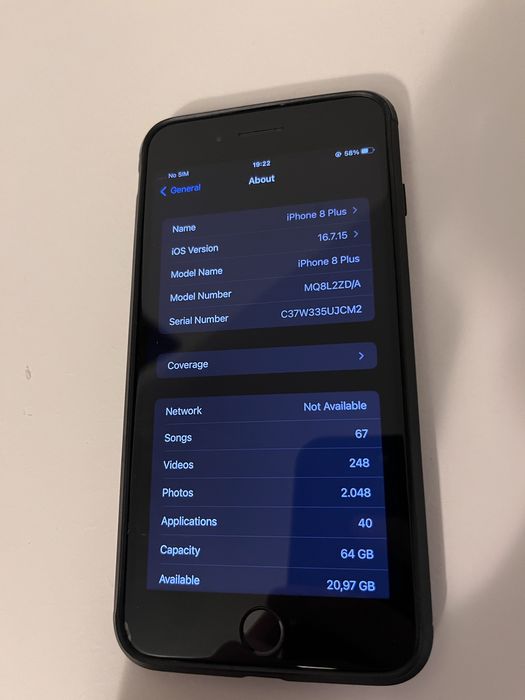 iPhone 8 plus negru 64 gb