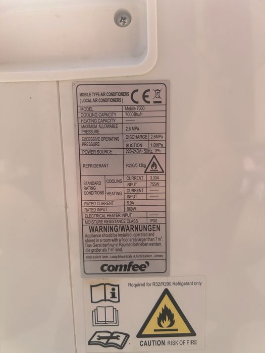 Aer condifionat portabil Comfee 7000 btu