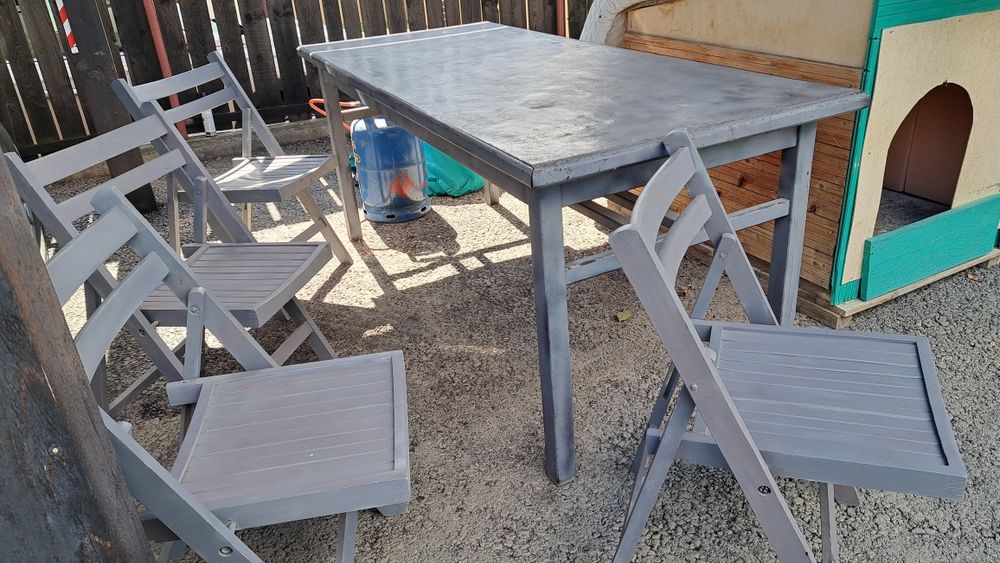 Masa de gradina cu scaune pliante