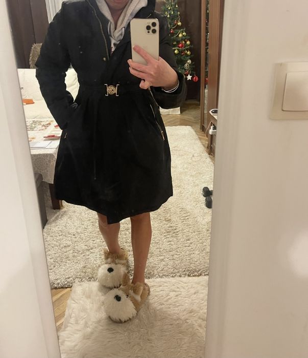 Дамско яке парка естествен косъм