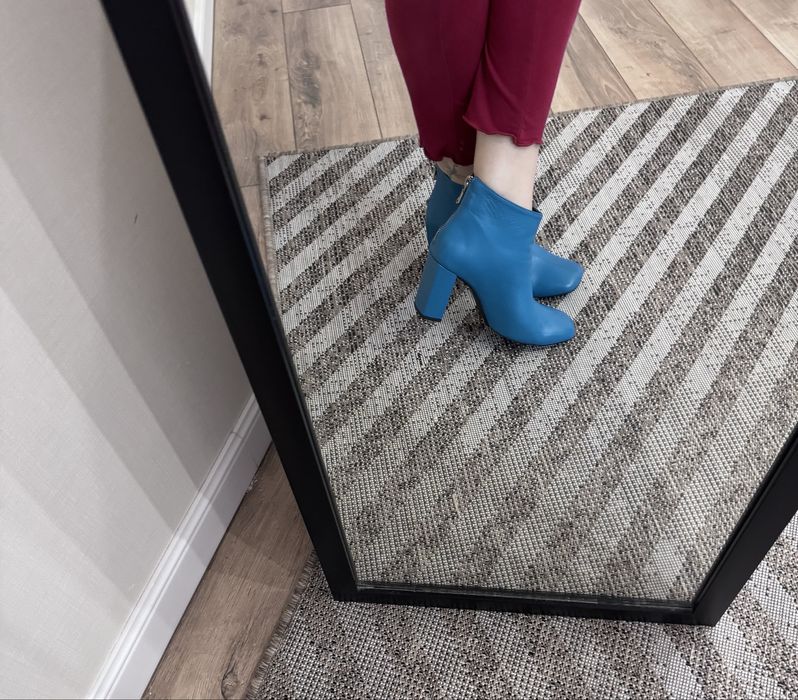 Ботинки Mango натур кожа