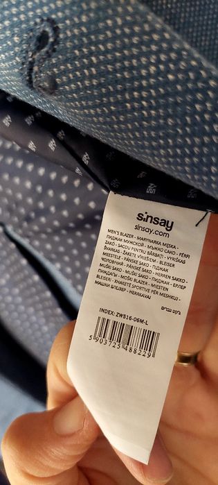 Sacou bleu Smart-Casual cu buzunare aplicate, de la Sinsay, marimea L