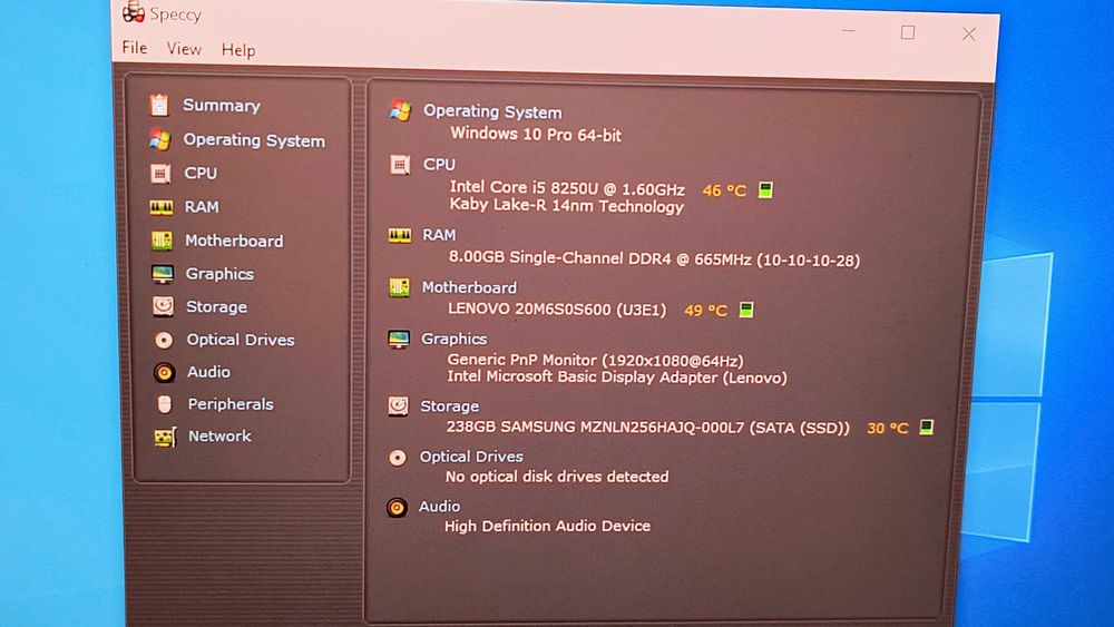 laptop 13.3" lenovo thinkpad l380 i5 8250u 8gb ram ssd 256gb