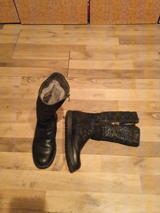 Сапоги зимние кожаные