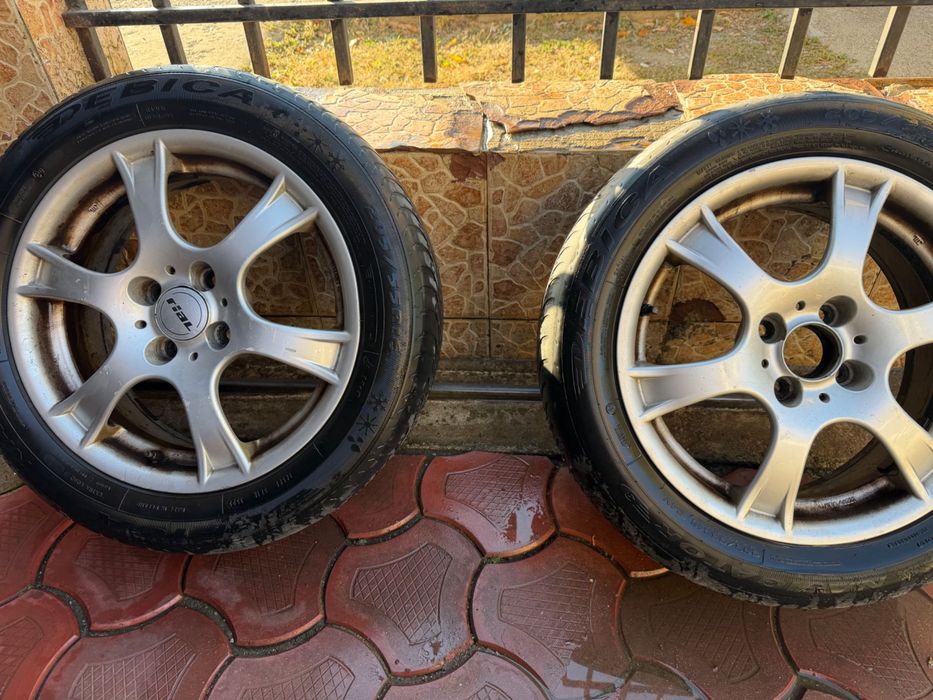 Jante aliaj Rial R16 4x100 (Renault, Dacia, Opel) + 2 cauciucuri ca NOI 205/55 R16 + 2 uzate