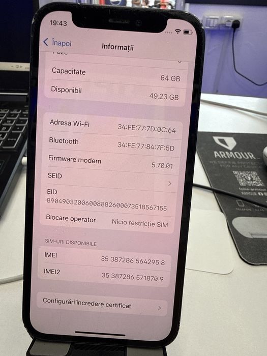 Iphone 12 mini 64Gb Full Box cu baterie 84%