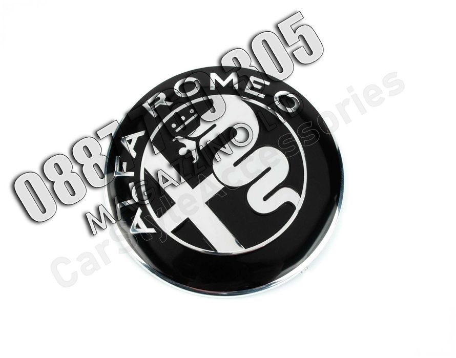 Черни Емблеми Алфа Ромео 2 Броя - Комплект Предна и Задна 147, GT..