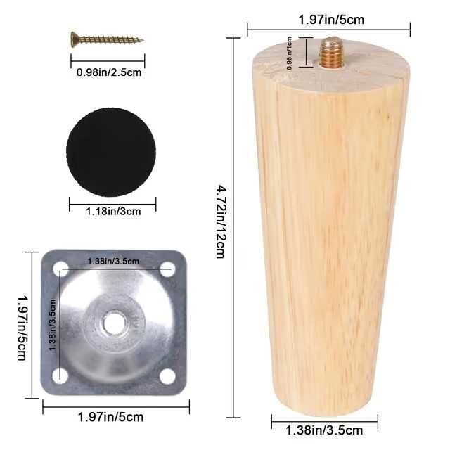 pachet de 7 seturi Picioare trapezoidale pentru masă metalice si mobila din lemn