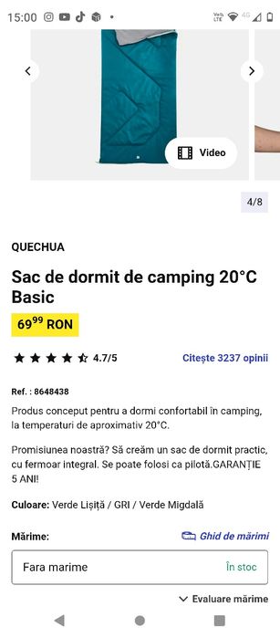 sac de dormit camping,Quechua 20*C