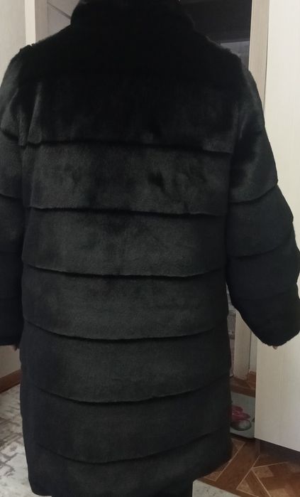 Шуба ЭКО мех черная