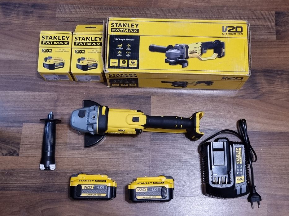Polizor unghiular / Flex cu 2 acumulatori  Stanley