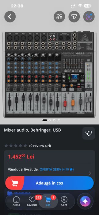 Mixer audio, Behringer, USB NOU