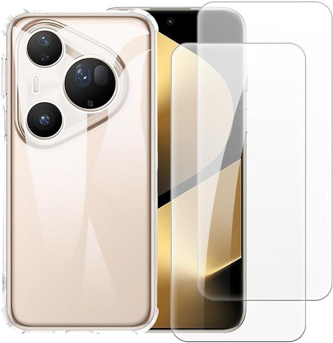 Прозрачен силиконов удароустойчив кейс за huawei pura 80 pro