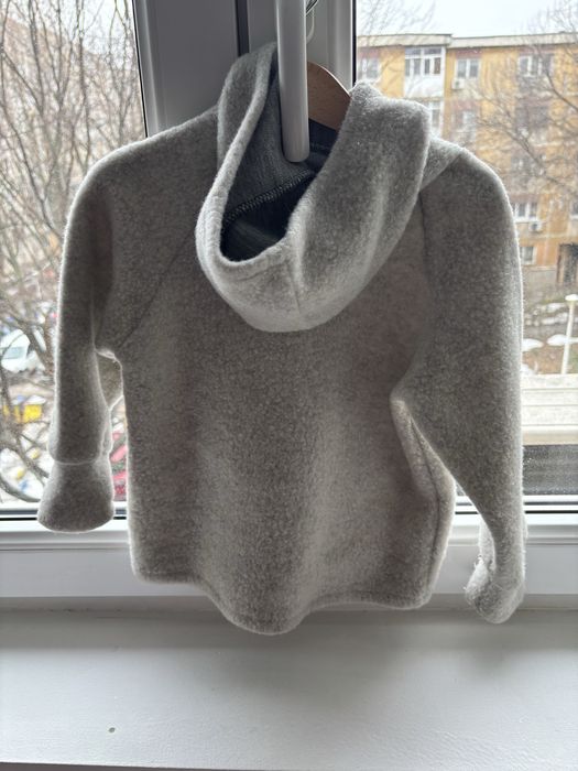 Jacheta 100% lana fleece nedublat, marime 92