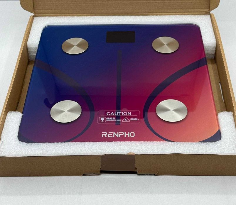 Cantar corporal smart, RENPHO, max 180 kg, 28x28, rosu