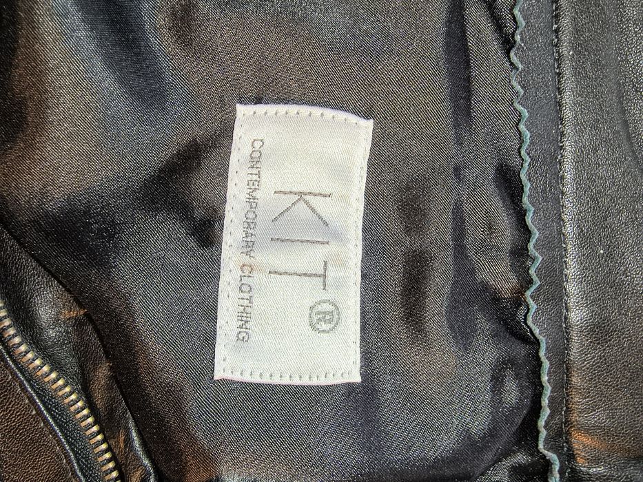 Черен дамски мото панталон естествена кожа KIT Contemporary clothing размер 36