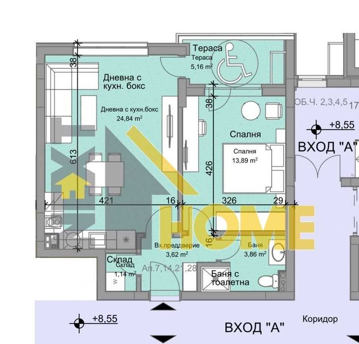 Продава се Двустаен апартамент в Пловдив, Остромила - 69 кв.м за 661 €/кв.м - Снимка #8
