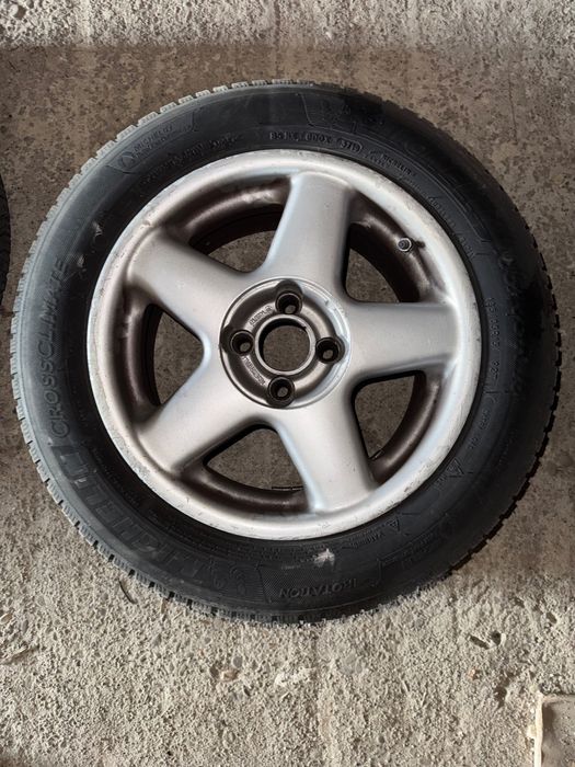 Jante aliaj R15 4x100 cu cauciucuri M+S Michelin