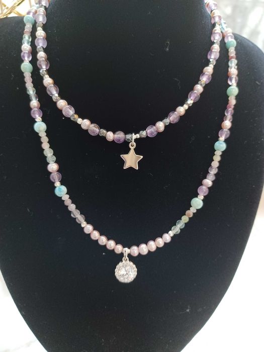 Coliere perle/argint