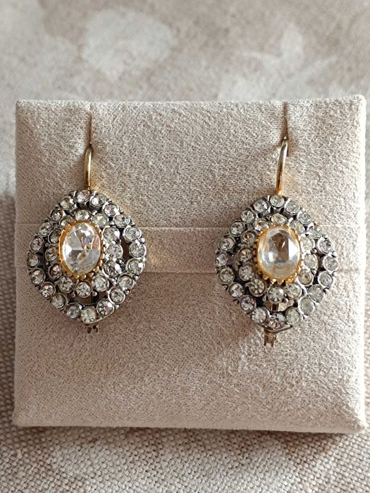 Cercei auriti din argint 925  cu pietre din zirconiu