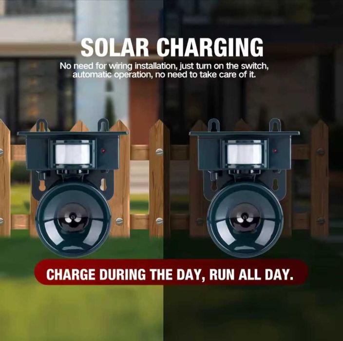 Соларен ултразвуков уред против птици, насекоми и гризачи