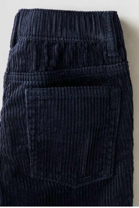 H&M pantaloni copii raiat bumbac, marimea 92, bleumarin