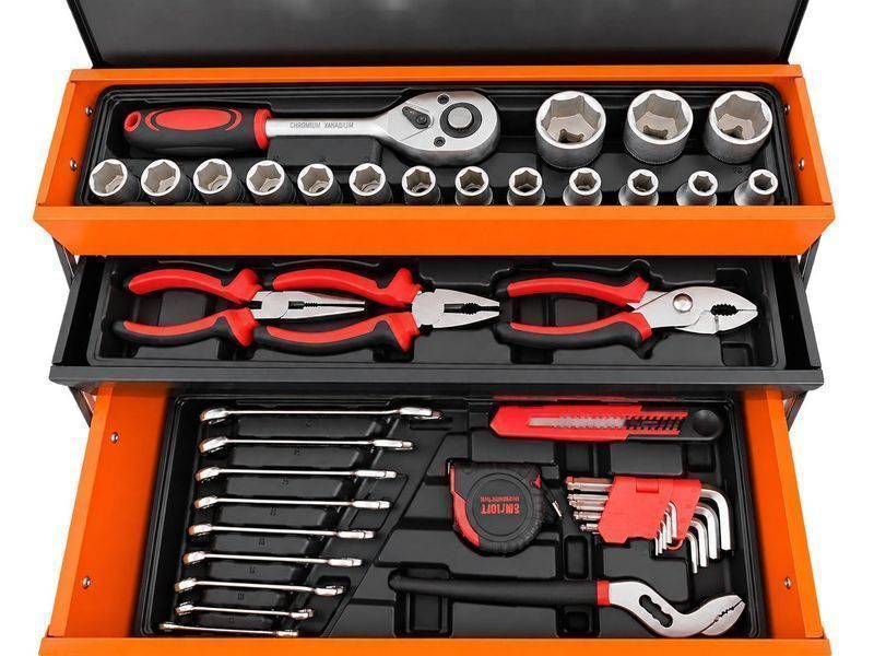 Метална кутия с инструменти, с 85 части gebo tools